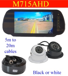 7 inch AHD clip on mirror monitor and dome reversing camera